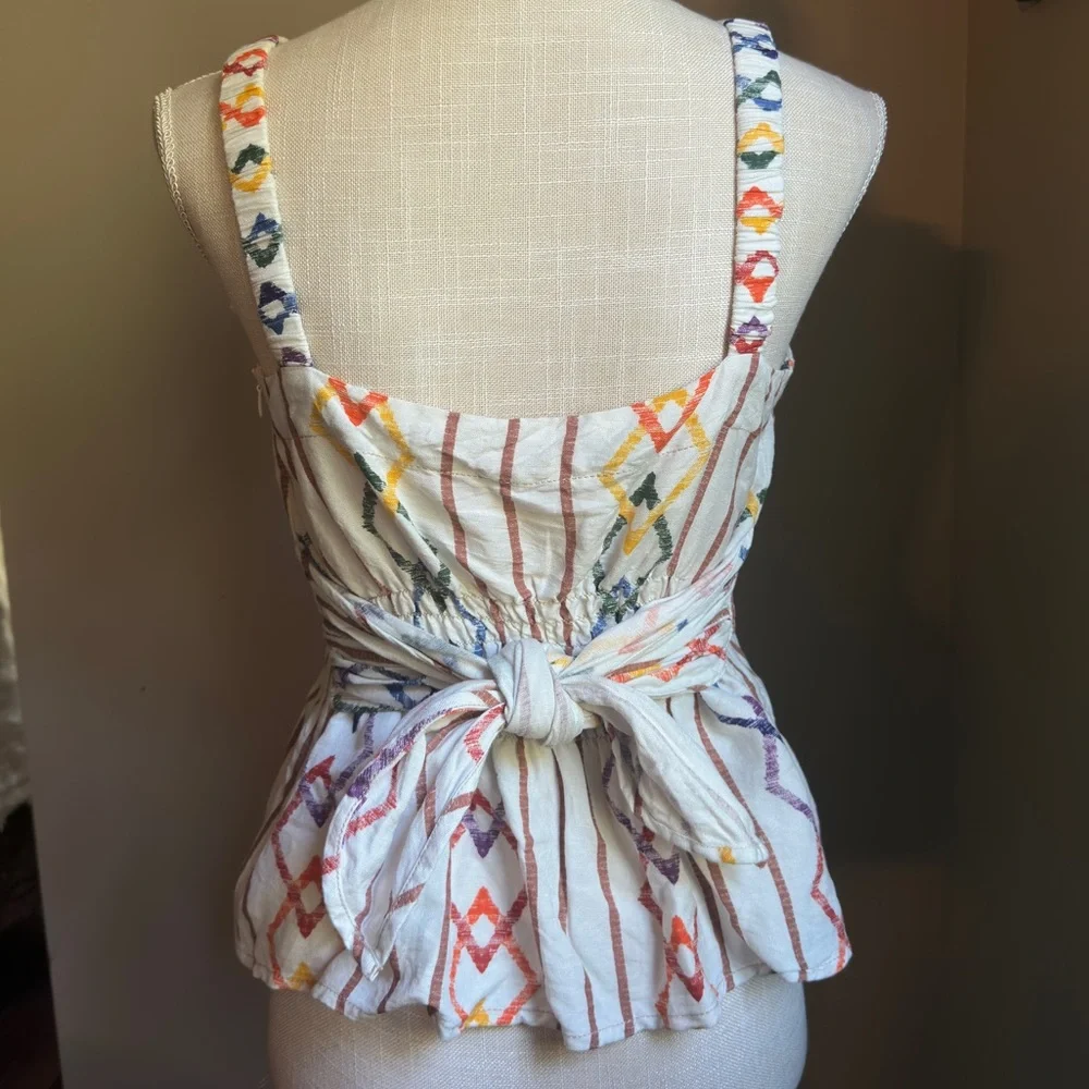 Anthropologie Current Air Los Size S Rainbow and White Tank Top - Picture 4 of 9
